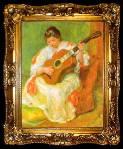 framed  Pierre Renoir Woman with Guitar, ta009-2